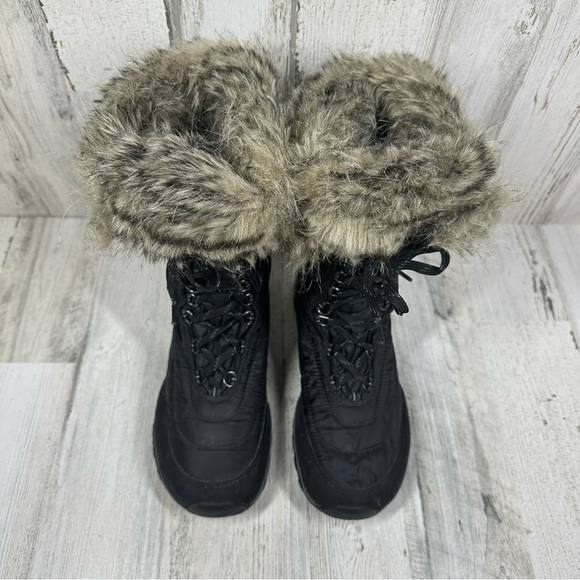 Eddie Bauer Black Faux Fur Lined 200 Gram Waterproof Snow Boots #1084 - Picture 5 of 11